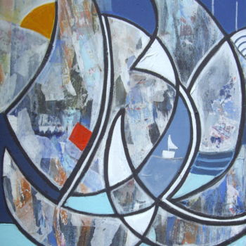 「Larguer les amarres」というタイトルの絵画 Sylvie Oliveriによって, オリジナルのアートワーク, アクリル