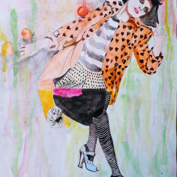 Peinture intitulée "Composition 1 "Lass…" par Brigitte Mathé (MBL), Œuvre d'art originale, Aquarelle