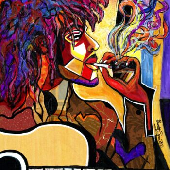 Collages titulada "Rastamon" por Everett Spruill, Obra de arte original