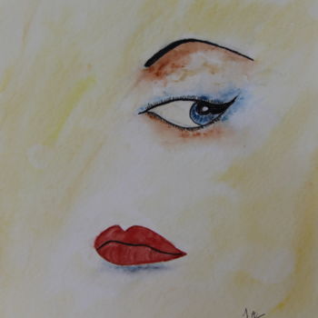 Painting titled "CLIN d'OEIL" by Jeannette Allary, Original Artwork, Watercolor
