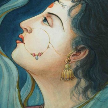 Painting titled "QUESTIONING" by Suddha Sama, Original Artwork, Watercolor