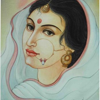 Painting titled "1 DREAMING" by Suddha Sama, Original Artwork, Watercolor Mounted on Cardboard