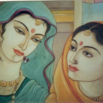 Painting titled "TWO WOMEN" by Suddha Sama, Original Artwork, Watercolor