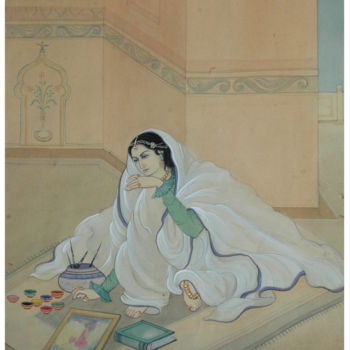 Painting titled "THE ARTIST" by Suddha Sama, Original Artwork, Watercolor