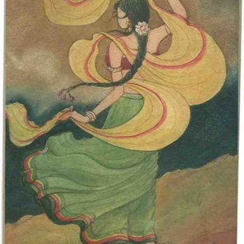 Painting titled "DANCER 1" by Suddha Sama, Original Artwork, Watercolor