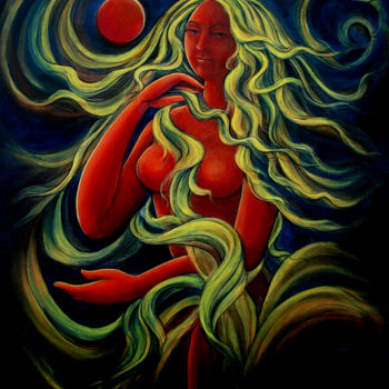 Картина под названием "ep-12-nayika-acryli…" - Suddha Sama, Подлинное произведение искусства