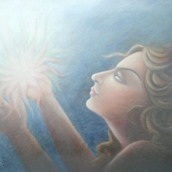 Painting titled "TOWARDS ENLIGHTENME…" by Suddha Sama, Original Artwork, Oil Mounted on Wood Stretcher frame