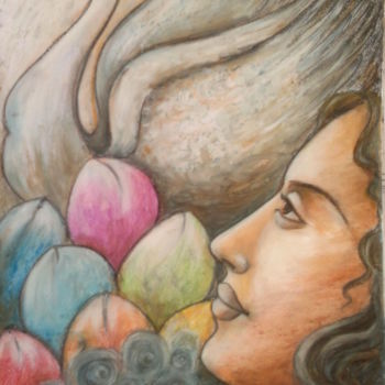 Dessin intitulée "-BEYOND ILLUSIONS" par Suddha Sama, Œuvre d'art originale, Pastel