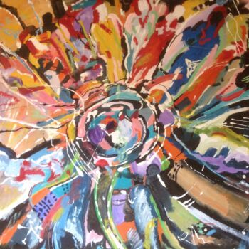 Peinture intitulée "Halka place jamaa l…" par Mohammed Rachid Iraqi, Œuvre d'art originale, Huile