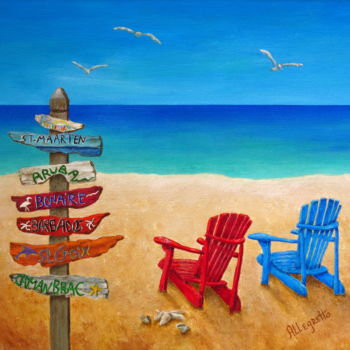 Painting titled "Finding Paradise" by Allegretto, Original Artwork, Acrylic