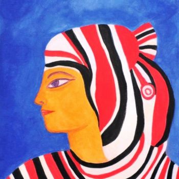 Malerei mit dem Titel "* Néfertiti-Tahrir…" von Sigrun Neumann (Sineu), Original-Kunstwerk, Acryl