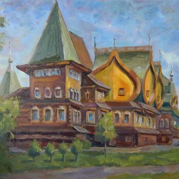 Pittura intitolato "Летний дворец Царя…" da Nina Silaeva, Opera d'arte originale, Olio