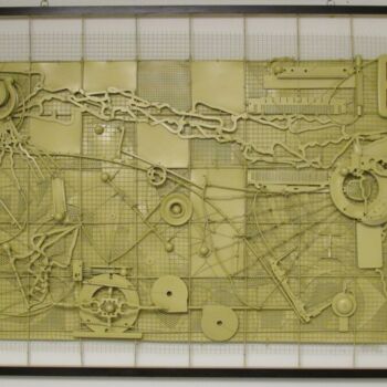 Sculpture titled "Fossilized Technolo…" by Simon Berson, Original Artwork, Mixed Media
