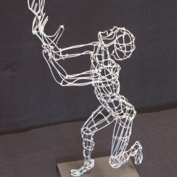 Sculpture titled "Why?" by Simon Berson, Original Artwork, Metals