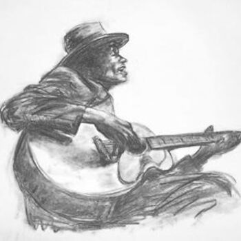 Painting titled "Blues Man" by Mitchell Mcintyre, Original Artwork