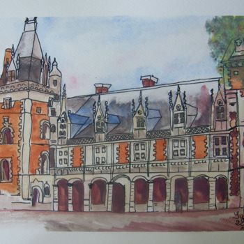 Painting titled "2014-104-benedictine" by Sye, Original Artwork, Watercolor
