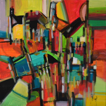 Peinture intitulée "Leyden" par Muriel Cayet, Œuvre d'art originale, Acrylique