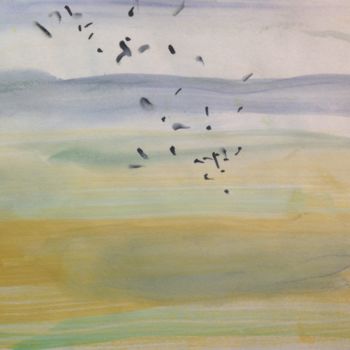 Painting titled "Brume auf Vent" by Sebastian Olivier Burckhardt, Original Artwork, Watercolor