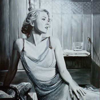 Schilderij getiteld "naomi watts" door Thierry Villers, Origineel Kunstwerk, Acryl