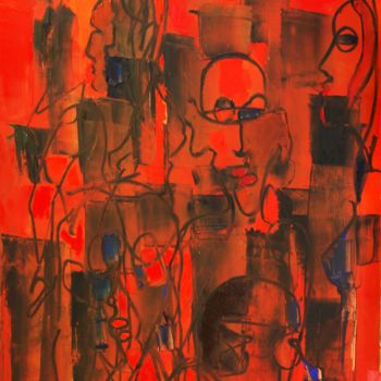 Painting titled "Enfin-seuls." by Thierry Faure, Original Artwork, Oil