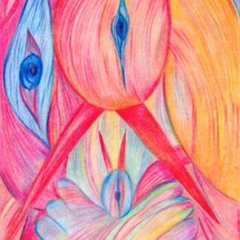 Painting titled "Divine Eye - mother…" by Maria Skrebtsova, Original Artwork, Oil