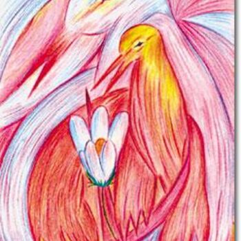 Painting titled "Wings of mother's l…" by Maria Skrebtsova, Original Artwork, Oil