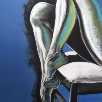Zeichnungen mit dem Titel "l'ATTENTE" von Catherine Wernette, Original-Kunstwerk, Pastell