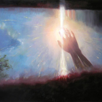 Painting titled "great-light-3-90x63…" by Tao Jia, Original Artwork, Oil