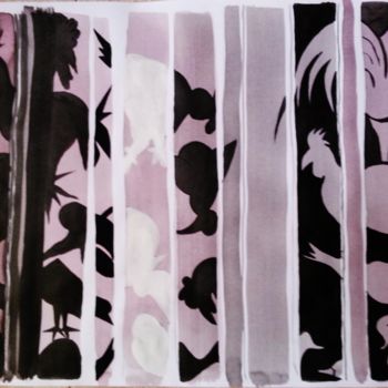 绘画 标题为“Composition animale…” 由Brigitte Mathé (MBL), 原创艺术品, 墨