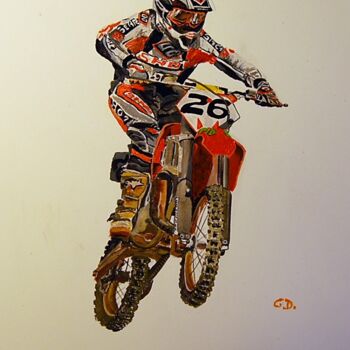 Painting titled "le-motard-2.jpg" by Catherine Digue - Turpin, Original Artwork