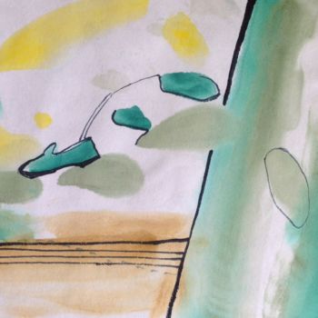 Painting titled "The Shoe" by Sebastian Olivier Burckhardt, Original Artwork, Watercolor