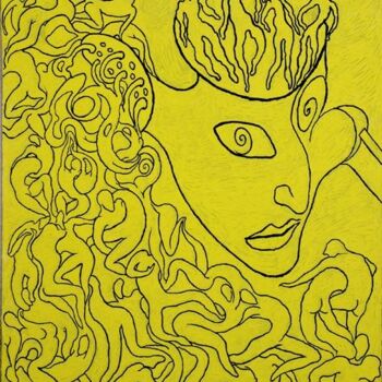 「Slaughter」というタイトルの絵画 Lia Chechelashviliによって, オリジナルのアートワーク, グワッシュ水彩画