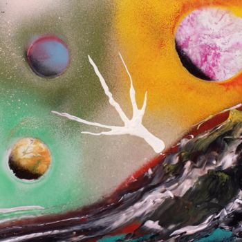 Painting titled "galaxie" by Sebastian Ponchaut (sterton), Original Artwork, Spray paint