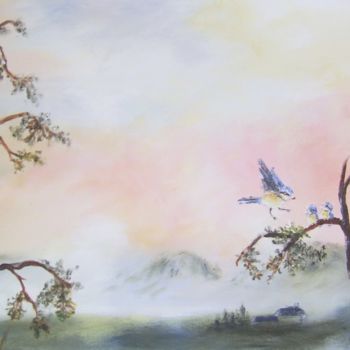 Peinture intitulée "l'aurore" par Géraldine Streichert, Œuvre d'art originale, Huile