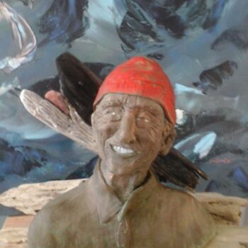 Γλυπτική με τίτλο "Le bonnet rouge (Co…" από Ruby, Αυθεντικά έργα τέχνης, Πηλός