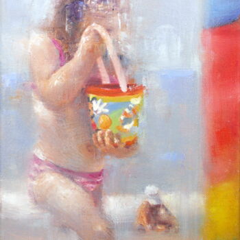Peinture intitulée "Les vacances de Mic…" par Maryline Mercier, Œuvre d'art originale, Huile
