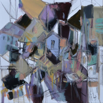 Peinture intitulée "Route du Port-Kennet" par Muriel Cayet, Œuvre d'art originale, Acrylique