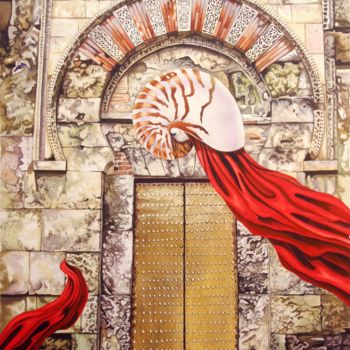 Painting titled "Behind the Door" by Graeme Stevenson, Original Artwork, Watercolor