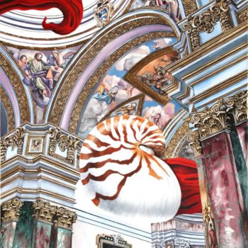 Painting titled "The Dark Con of Man" by Graeme Stevenson, Original Artwork, Watercolor