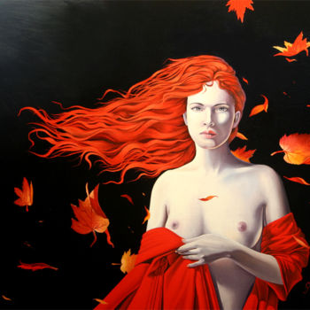 Painting titled "The Ghost of Autumn" by Graeme Stevenson, Original Artwork, Oil