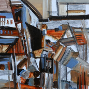 Peinture intitulée "Les pans de bois" par Muriel Cayet, Œuvre d'art originale, Acrylique