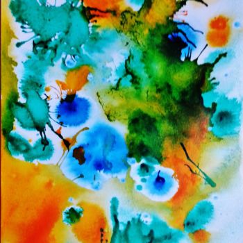 「Océan 2」というタイトルの絵画 Brigitte Mathé (MBL)によって, オリジナルのアートワーク, 水彩画