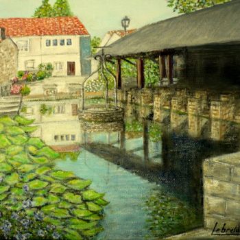 Peinture intitulée "le lavoir de St-Pèr…" par Lebreton-Hays, Œuvre d'art originale, Acrylique