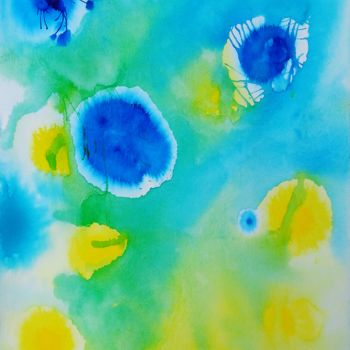 Painting titled "Océan 8" by Brigitte Mathé (MBL), Original Artwork, Watercolor