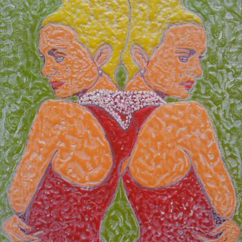 Peinture intitulée "ÂME-SŒUR" par Marjinal Artiste Peintre Décalé Français, Œuvre d'art originale, Acrylique