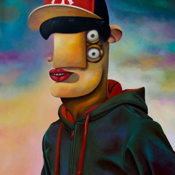 Peinture intitulée "Justin B" par Antony Squizzato, Œuvre d'art originale, Huile