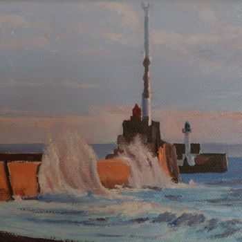 Peinture intitulée "L'entrée du port du…" par Desnoyers, Œuvre d'art originale, Acrylique