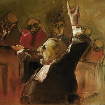 Peinture intitulée "Le-doute-" par Thierry Faure, Œuvre d'art originale, Huile