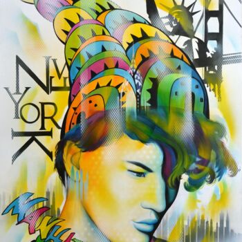 Peinture intitulée "New York, New York" par Jeannette Guichard-Bunel, Œuvre d'art originale, Huile Monté sur Châssis en bois