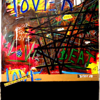 Collages intitulée "Loverdose beat....." par Sarah Paolantonacci (Sarahoui), Œuvre d'art originale